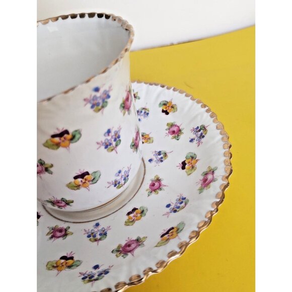 Royal Stafford England Cup & Saucer Set Forget me not pansies decorative handle. - Picture 3 of 11